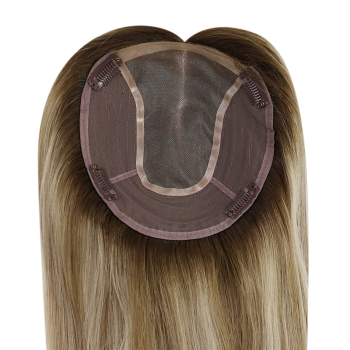 hair topper for women,hair topper for thinning crown,hair topper clip on,hair topper,Silk hair topper,mono topper hair,14 inch hair extensions,16 inch hair extensions,18 inch hair extensions,virgin hair extensions,human hair topper,silk base hair topper,top hair topper,real hair topper,topper hair extensions,clip on hair topper,distribute seams at will,invisible topper,large base topper,large base 6*7 inch,easy remove,easy wear
