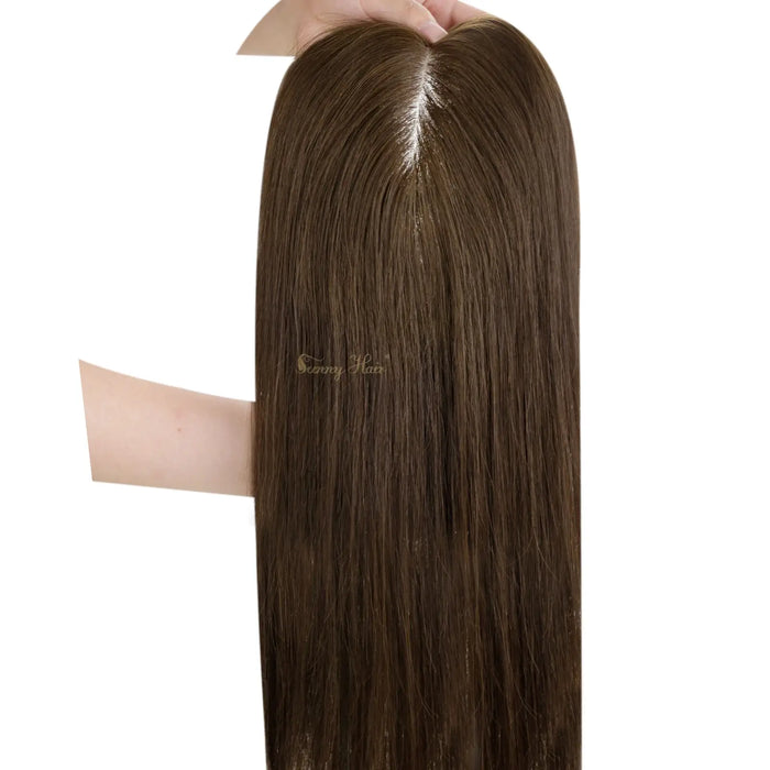 Fishnet topper for women,fishnet hair topper,sunny hair topper,hair extensions,clip in hair extensions,human hair extensions,hair extensions for thin hair,hair extensions clip in,best clip in hair extensions,best hair extensions for fine hair,Silk hair topper,mono topper hair,Mono topper,human hair topper,hair topper for thinning crown,hair topper,virgin hair extensions,dark brown hair topper,natural brown hair topper,silk base topper hair,100% real hair,human hair