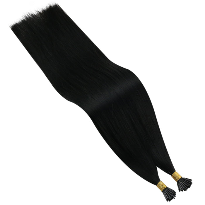 [50% OFF] Keratin Stick I Tip Natural Black Human Hair Extensions #1