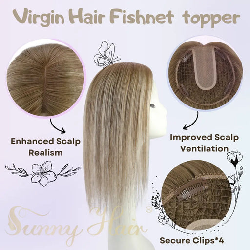 fishnet hair pieces women toppee,Clip-in fishnet topper,Glam Seamless Hair Extensions,high quality virgin hair extensions,hair topper women,hair topper wig,hair topper silk base,hair topper human hair,hair topper for women,hair topper for thinning crown,hair topper,clip on hair topper,dark brown hair topper,human hair topper medium brown,balayage hair topper,brown highlight,blonde highlight,skin top fish net human hair topper,breathable fishnet human hair topper