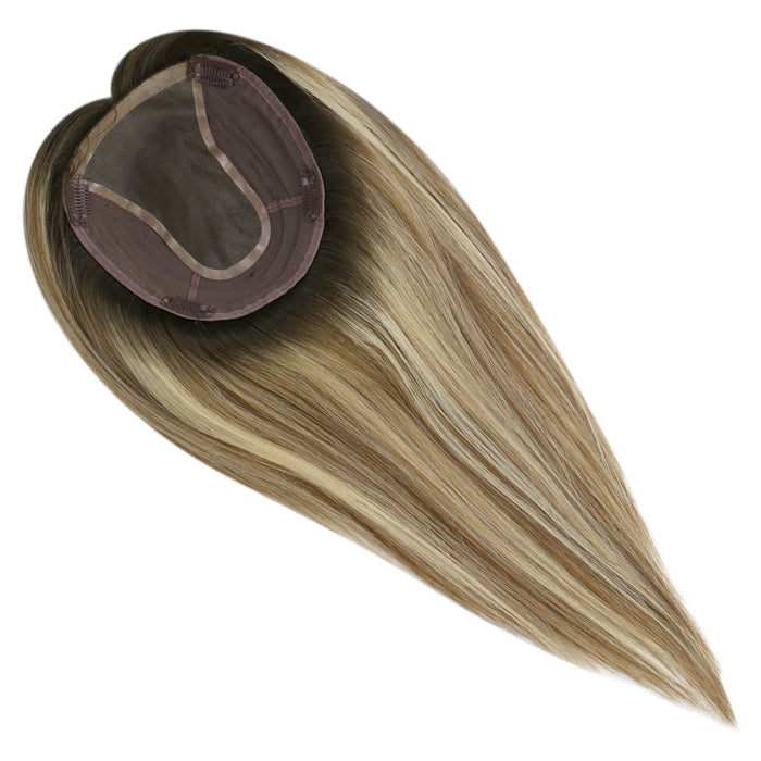 high quality virgin hair extensions,hair topper women,hair topper wig,hair topper silk base,hair topper human hair,hair topper for women,hair topper for thinning crown,hair topper,clip on hair topper,dark brown hair topper,human hair topper medium brown,balayage hair topper,distribute seams at will,invisible topper,large base topper,large base 6*7 inch