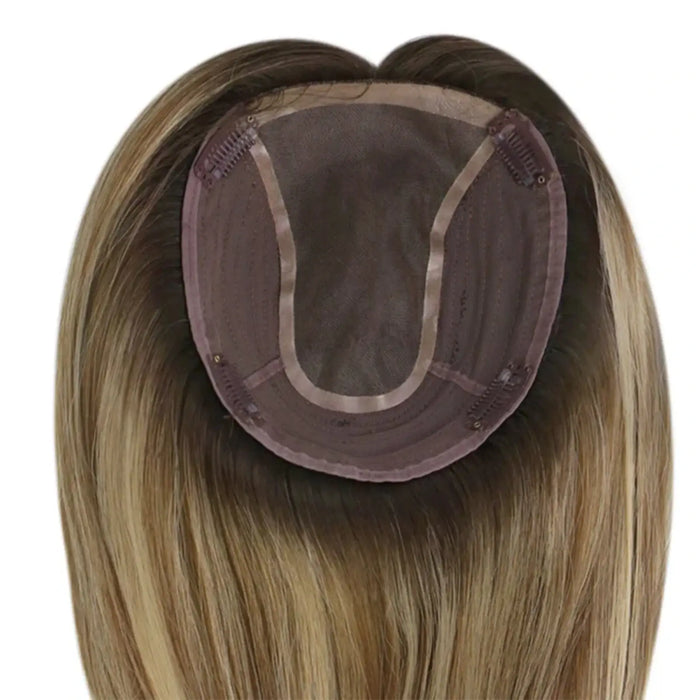 virgin hair topper,hair piece topper,hair extension,Topper for Woman,Sunny Hair Topper,Silk hair topper,mono topper hair,silk base hair topper,female hair topper for thinning crown,best hair topper,hair topper for thinning hair,topper for hair,mono hair topper,mono top human hair topper,14 inch hair extensions,16 inch hair extensions,12 inch hair extensions,distribute seams at will,invisible topper,large base topper,large base 6*7 inch