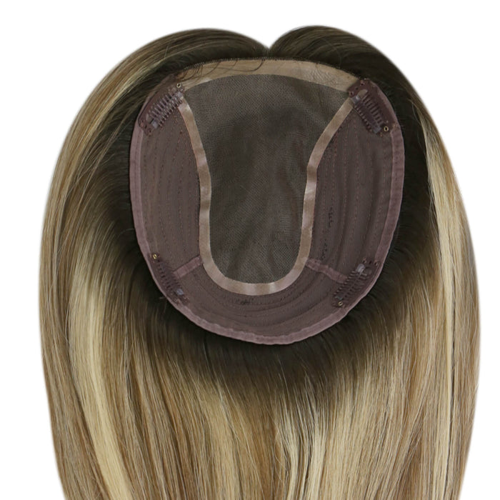 hair topper for women,hair topper for thinning crown,hair topper clip on,hair topper,Silk hair topper,mono topper hair,14 inch hair extensions,16 inch hair extensions,18 inch hair extensions,virgin hair extensions,human hair topper,silk base hair topper,top hair topper,real hair topper,topper hair extensions,clip on hair topper,distribute seams at will,invisible topper,large base topper,large base 6*7 inch