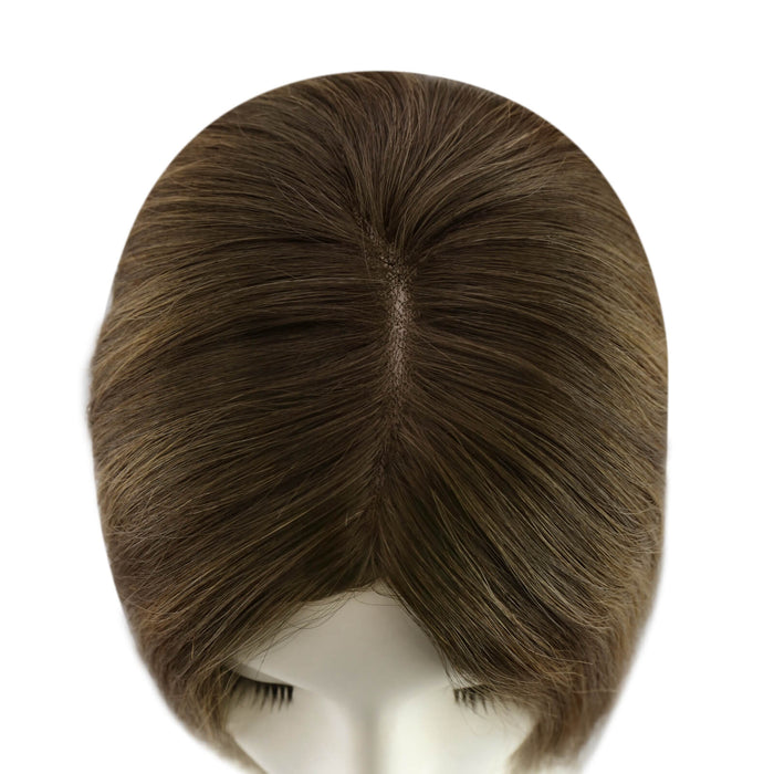 human hair topper,high quality virgin hair extensions,hair topper,women hair topper,wig,hair topper silk base,hair topper human hair,hair extensions,clip in hair extensions,human hair extensions,extensions hair,best hair extensions,brown hair topper,medium brown hair topper,100% human hair,distribute seams at will,invisible topper,large base topper,Hair Volumizers,Clip-In Hair Volumizers