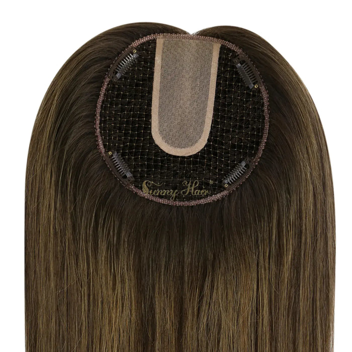 breathable fishnet virgin hair topper,Fishnet lace topper,Sunny Hair Topper,Silk hair topper,mono topper hair,Mono Topper,human hair topper,high quality virgin hair extensions,hair topper women,hair topper wig,hair topper silk base,hair topper human hair,hair topper for women,light brown hair topper,platinum blonde hair topper,blonde human hair topper,balayage hair topper,borwn highlight,blonde highlight