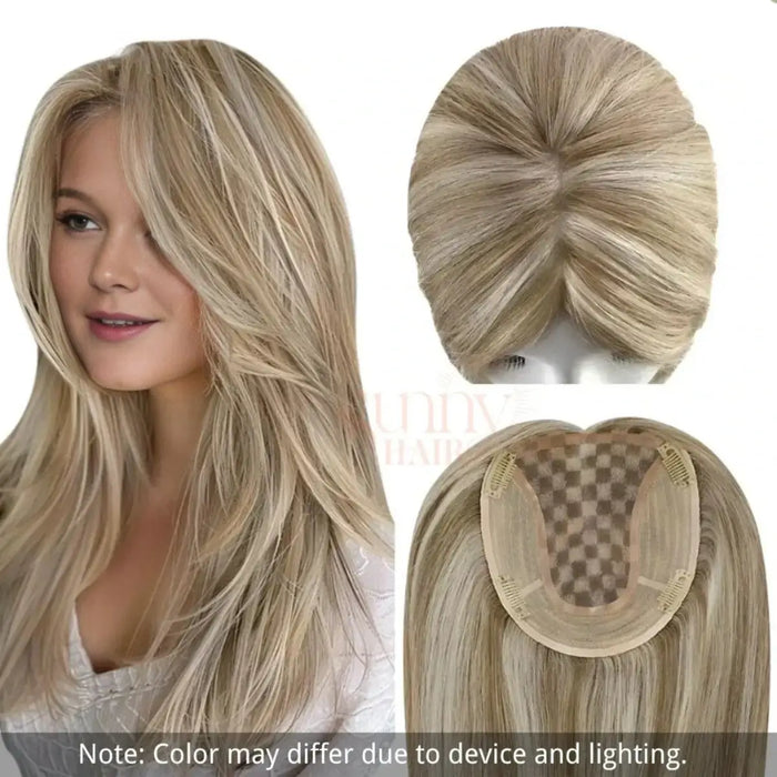 Sunny Hair Topper,Silk hair topper,mono topper hair,Mono Topper,human hair topper,high quality virgin hair extensions,hair topper women,hair topper wig,hair topper silk base,hair topper human hair,hair topper for women,light brown hair topper,platinum blonde hair topper,blonde human hair topper,balayage hair topper