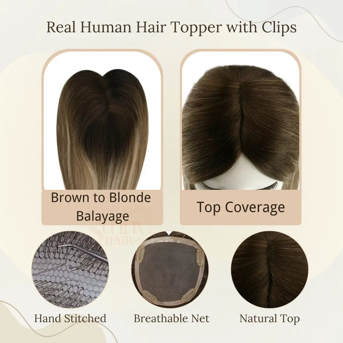 clip on volume enhancer, professional hair topper for women, thick natural hairpiece, realistic clip on hair extension, versatile human hair topper, natural volume hairpiece, luxurious clip in extension, easy to wear hair topper, custom fit hair topper, salon quality clip on topper, smooth finish hair extension, breathable hair topper for women