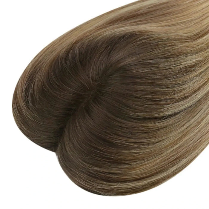 hair topper for women,hair topper for thinning crown,hair topper clip on,hair topper,Silk hair topper,mono topper hair,14 inch hair extensions,16 inch hair extensions,18 inch hair extensions,virgin hair extensions,human hair topper,silk base hair topper,top hair topper,real hair topper,topper hair extensions,clip on hair topper,distribute seams at will,invisible topper,large base topper,large base 6*7 inch,easy remove,easy wear