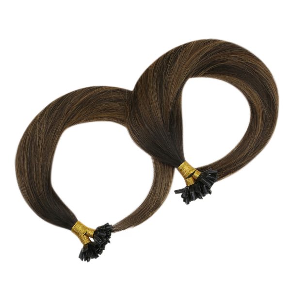 u tip brown human hair extensions, Remy Human Hair, seamless prebonded hair, Nail Tip Hair Extension,hair extension keratin u, nail shape hair strands, utip hair, u tip hair extensions, nail tip hair