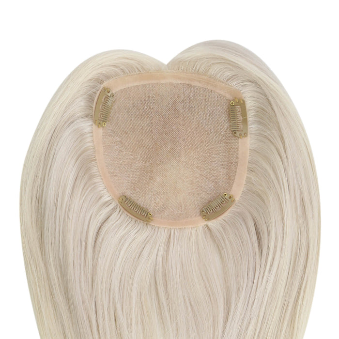 human hair topper,high quality remy hair extensions,hair topper women,hair topper wig,hair topper silk base,hair topper human hair,hair topper for women,hair topper for thinning crown,hair topper,clip on hair topper,Best Hair Topper with Clips,silk base hair topper,best hair topper,silk hair topper,#1000 hair, blonde hair,light yellow hair,fashion color hair,seamless silk hair extensions,natural appearance,easy remove,easy wear,easy apply