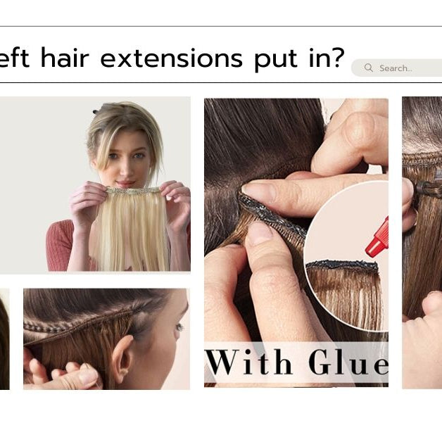 How are weft hair extensions put in?