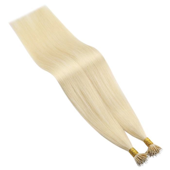 [50% OFF] Nano Ring Lightest Blonde Human Hair Extensions #60