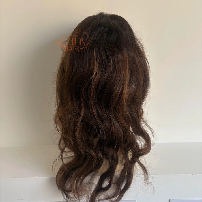 Only $89 [Limited Time Offer] Lace Front Human Hair Wigs with Baby Hair Blonde Highlights  #BA1B/18