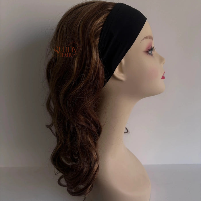 Only $89 [Limited Time Offer] Headband Human Hair Wig Body Wave Brown Mix Dark Brown #P2/6