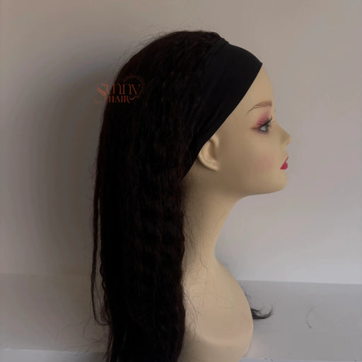 Headband Wig Natural Black, Human Hair Wig Kinky Straight, Kinky Straight Headband Wig, Natural Black Headband Wig #1B, Glueless Headband Wig #1B, Easy Wear Kinky Straight Wig, Headband Wig for Natural Look, #1B Kinky Straight Human Hair Wig, Beginner Friendly Kinky Straight Wig, Realistic Headband Wig Kinky Straight