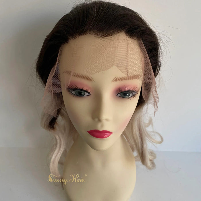 Only $89 [Limited Time Offer] Lace Front Wigs with Baby Human Hair Ombre Brown to Blonde #T4/60