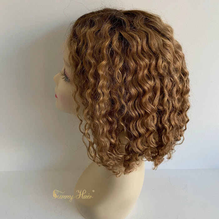 Only $89 [Limited Time Offer] Headband Human Wigs with Baby Hair Brown Mix Blonde #T4/27