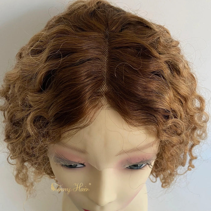 Only $89 [Limited Time Offer] Headband Human Wigs with Baby Hair Brown Mix Blonde #T4/27