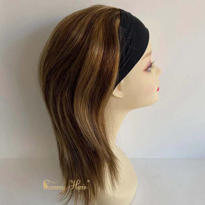 Only $89 [Limited Time Offer] Brown Mix Blonde Headband Human Wigs with Baby Hair #P4/27