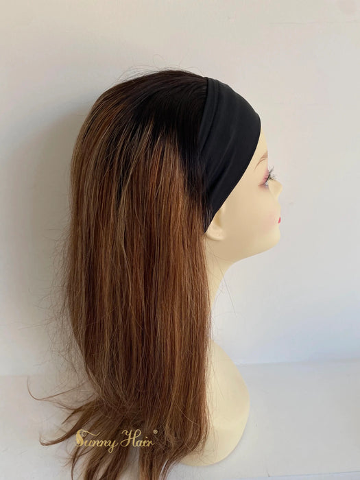 Only $89 [Limited Time Offer] Headband Human Wigs with Baby Hair Black to blonde #1B/27/30