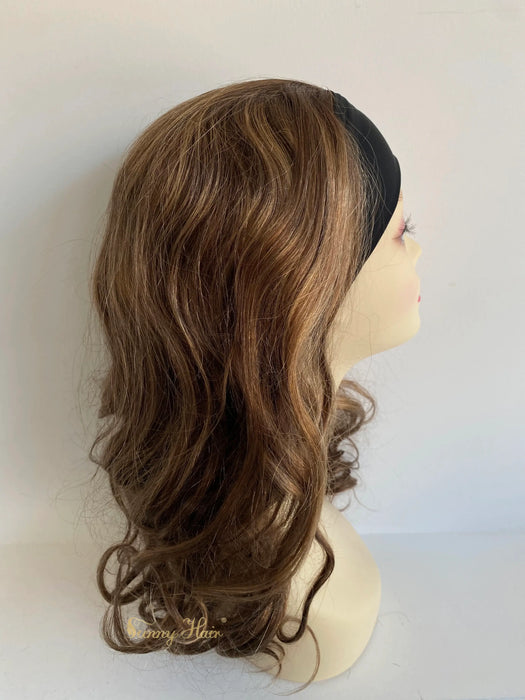 Only $89 [Limited Time Offer] Headband Human Wigs with Baby Brown Hair Blonde Highlight #TF5/10