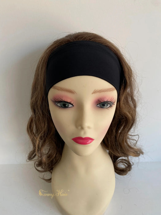 Only $89 [Limited Time Offer] Headband Human Wigs with Baby Brown Hair Blonde Highlight #TF5/10