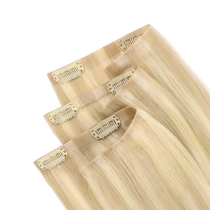 [Pre Sale] Injection PU Clip in Hair Extensions Best Clip in Hair Balayage Blonde #6/60/6