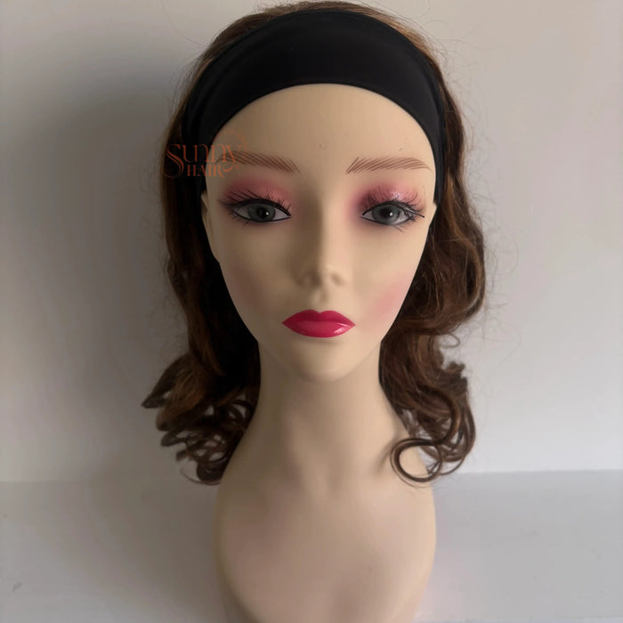 Only $89 [Limited Time Offer] Headband Human Hair Wig Body Wave Brown Mix Dark Brown #P2/6