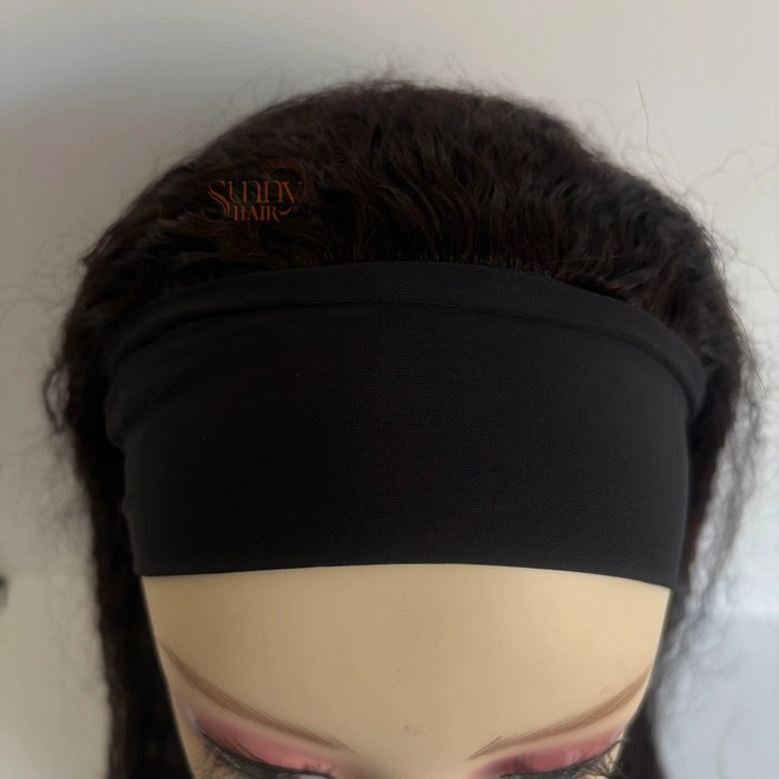 Only $89 [Limited Time Offer] Headband Natural Black Human Wigs Kinky Straight Hair #1B