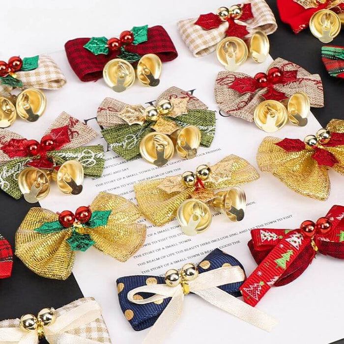 FREE Gift: Christmas bow DIY Accessories Mini Burlap Xmas Bowknot