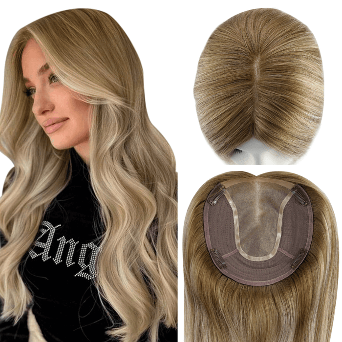 Sunny Hair Virgin Hair Mono Topper Human Hair Clip in Toupee 8c 60 SunnyHair