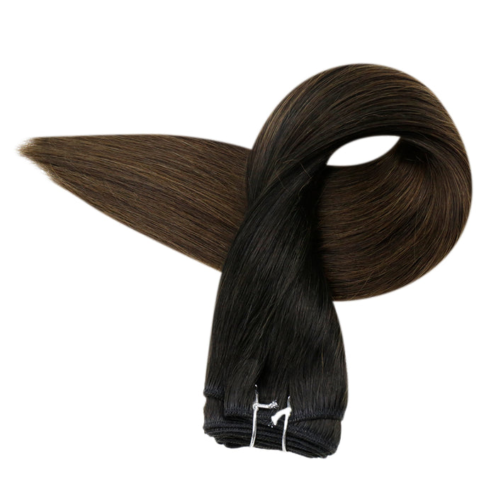 [50% OFF] Weft Hair Extensions Balayage Black to Brown #1B/4