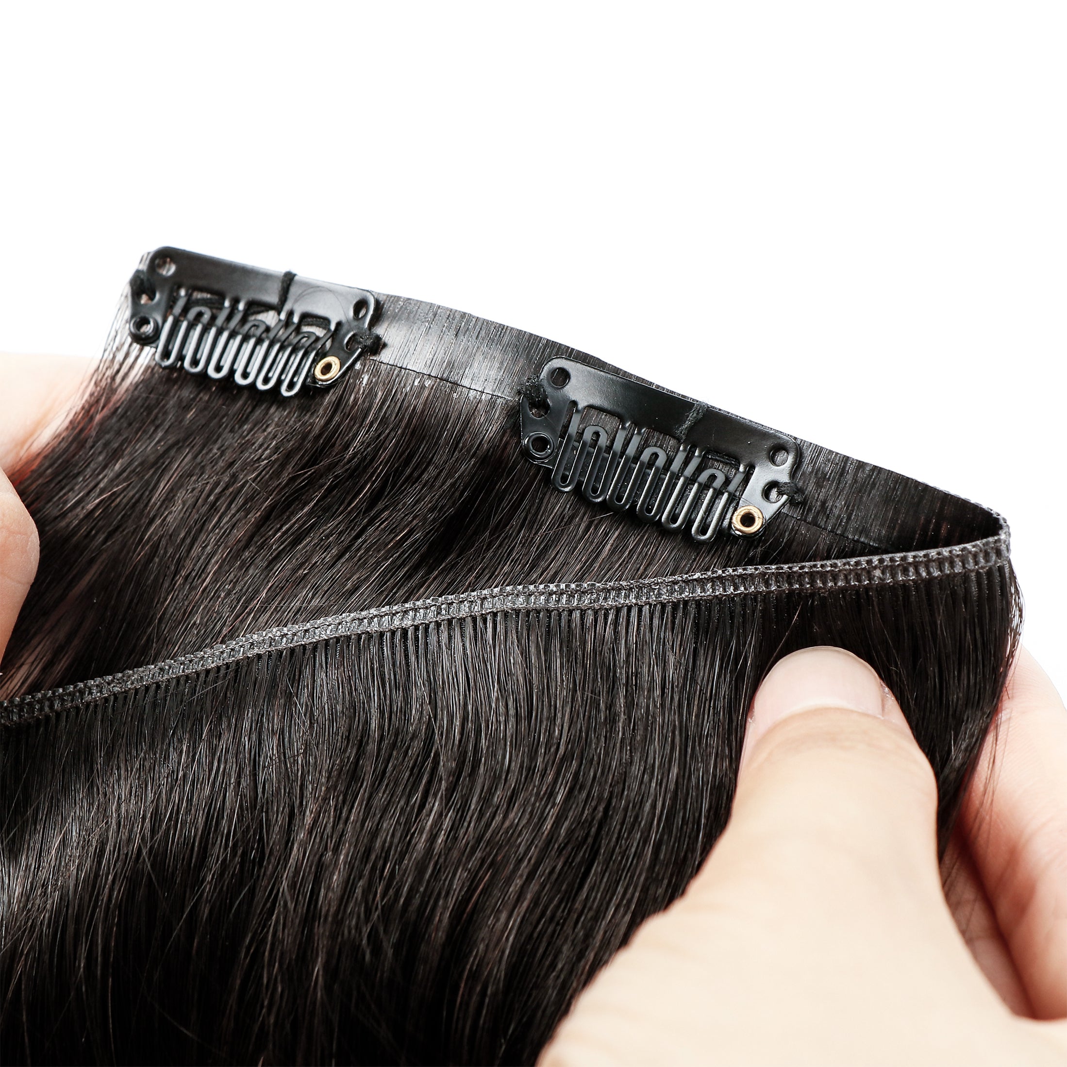SUNNY HAIR Genius PU Clip in Hair Extensions Balayage Brown4/27/4