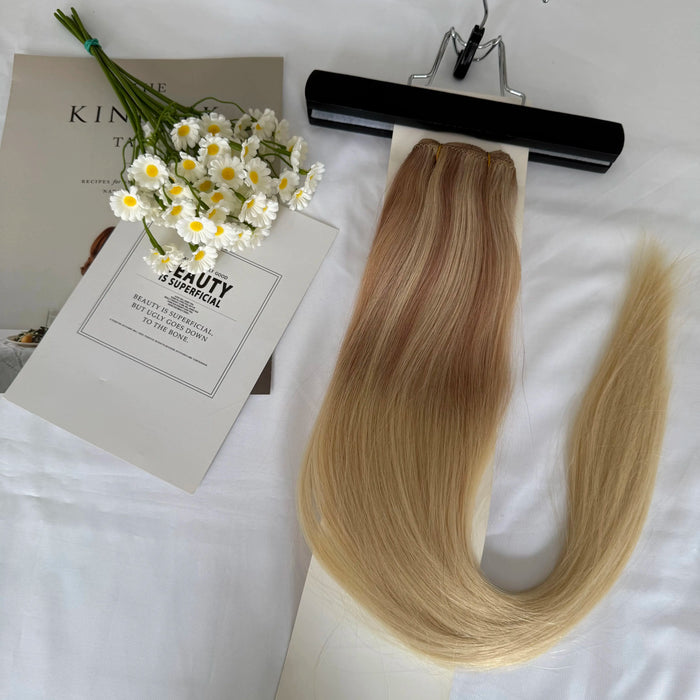 [US Only - Final Sale] 24inch Weft Hair Extensions Balayage Blonde#NORDIC