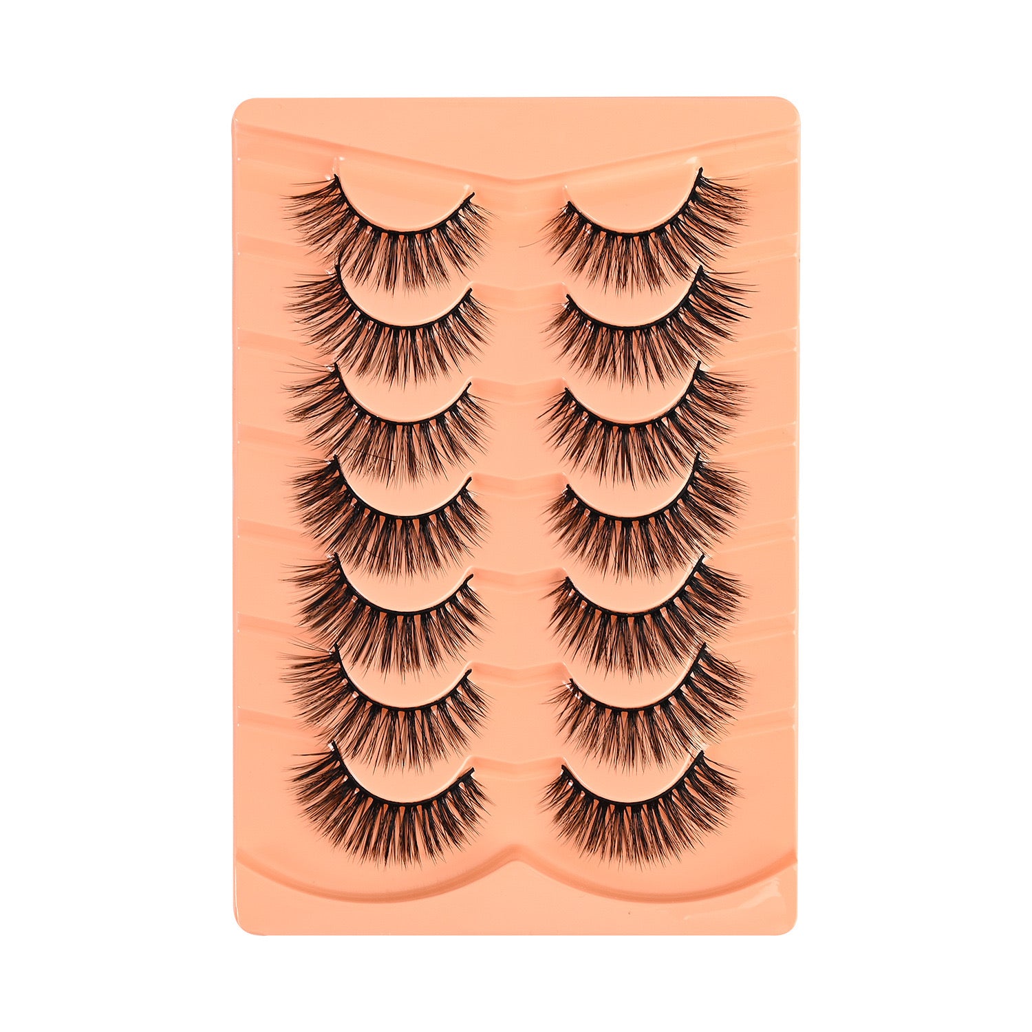 7 Pairs of False Eyelashes Natural Look Fluffy Cat Eye Wispy Lashes Pack
