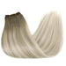 High-quality human hair weft extensions in multiple shades, perfect for adding volume and length