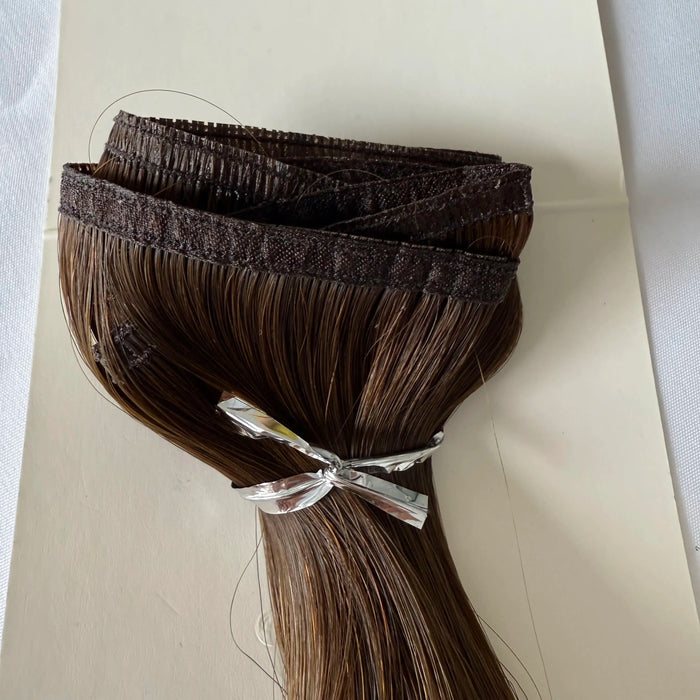 [US Only - Final Sale] 22inch Flat Silk Weft Hair Virgin Hair Balyage Brown #3/8/22