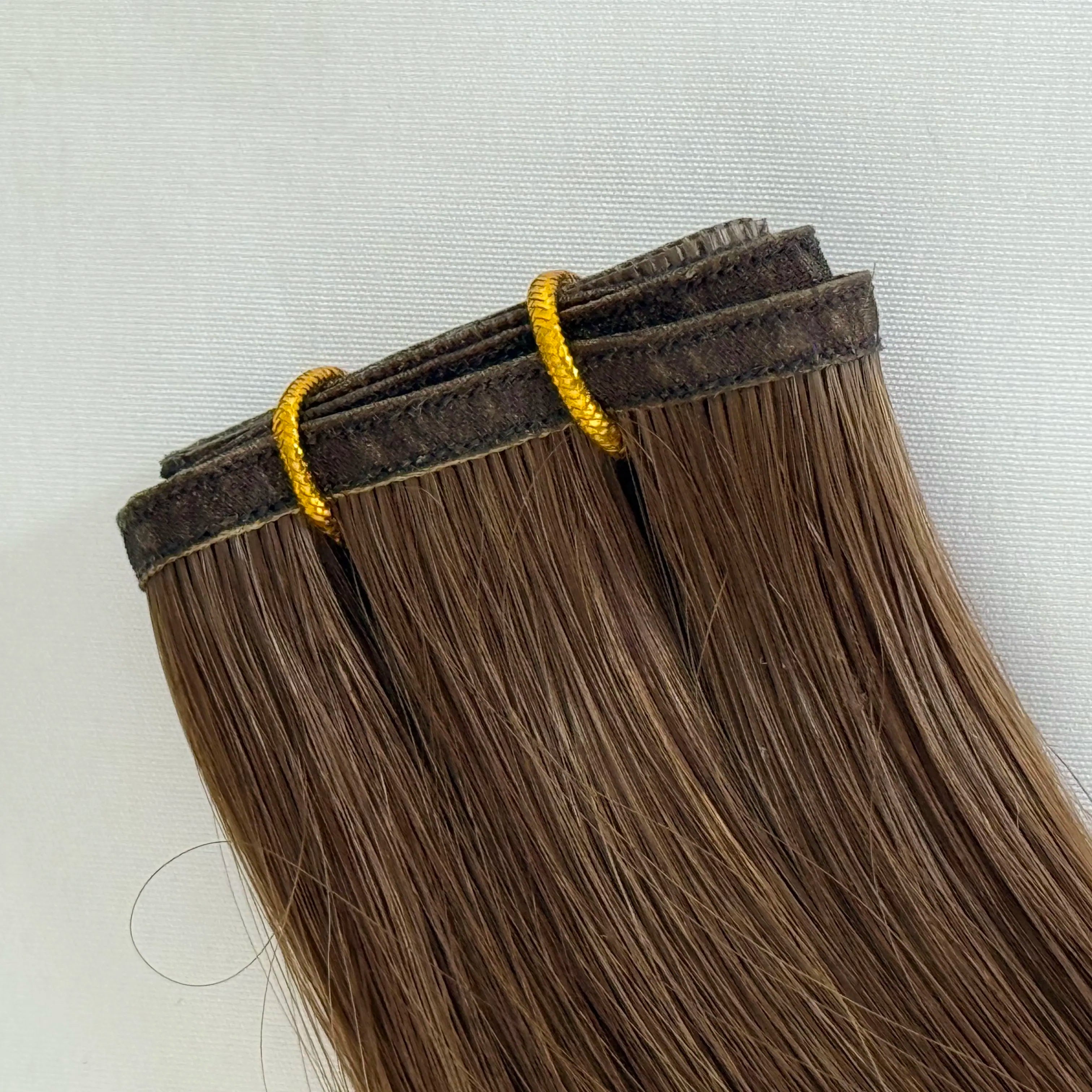 [US Only - Final Sale] 18inch Flat Silk Weft Hair Extensions Virgin Human Hair Brown #4
