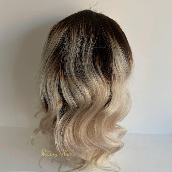 Only $89 [Limited Time Offer] Lace Front Wigs with Baby Human Hair Ombre Brown to Blonde #T4/60