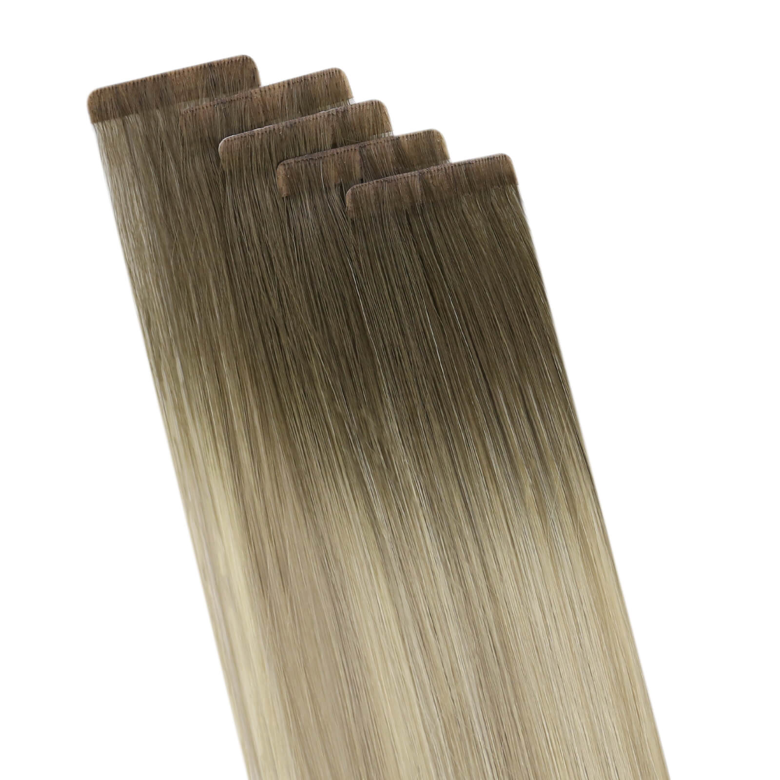 [NEW] Virgin Hair Invisible Tape in Human Hair Balayage Blonde Hair #4/7/80