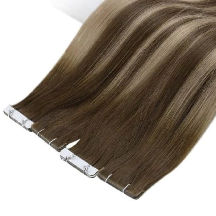 Virgin Human Hair Injection Tape in Hair Balayage Brown mix Blonde #4/27/4