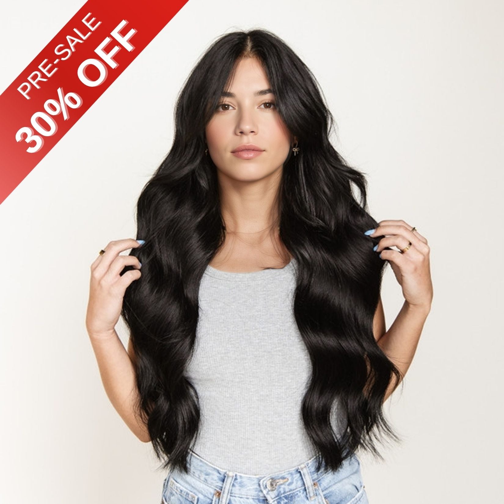 [Pre Sale] Genius PU Clip in Hair Extensions Best Clip in Hair Natural Black#1B