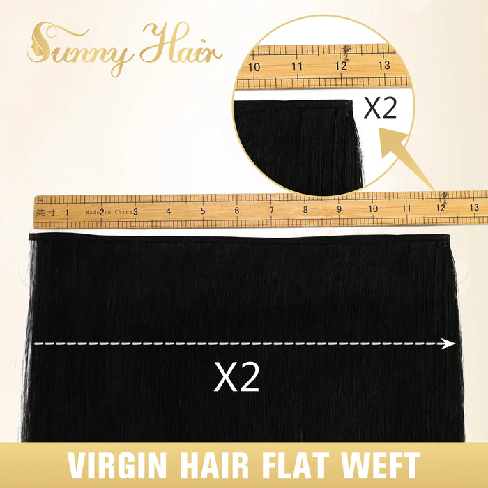 flat weft hair extensions,the width of genius weft,sew in hair extensions,sew in weft hair,sunny hair,flat weft hair extensions