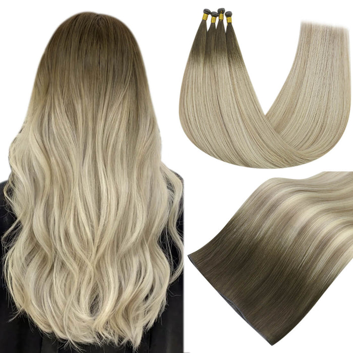 Sunny Hair Genius Weft Extensions Virgin Hair Balayage Blonde Hair #4/7/80