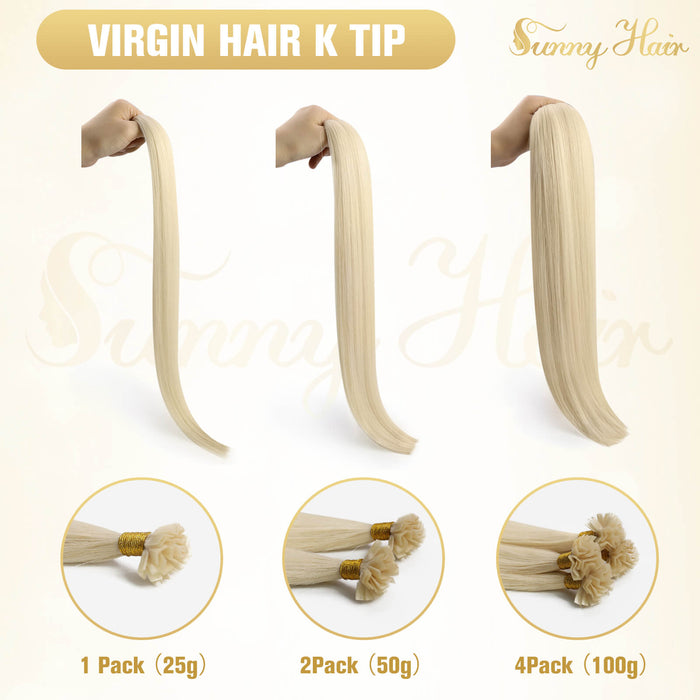 [U Tip Upgrade] Virgin Hair Keratin K Tip 100% Human Hair Extensions Natural Brown  #4