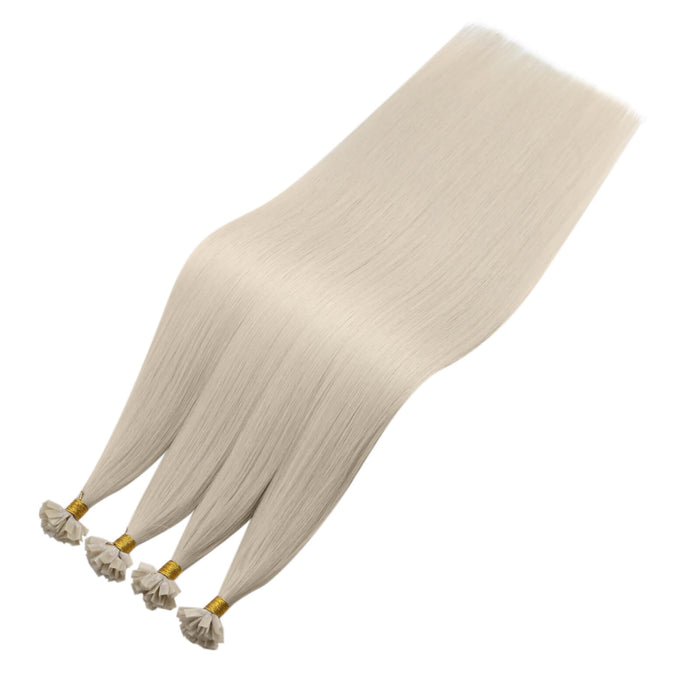Humar Halar Virgin Hair Pre Bonded K-Tip Human Hair Extensions Lightest Blonde ...