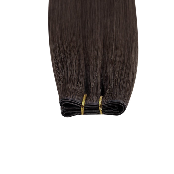 hair extensions,real human hair,weft ahir extensions,pu weft hair extensions,invisible weft hair extensions,dark brown hair,virggin hair weft hair extensions