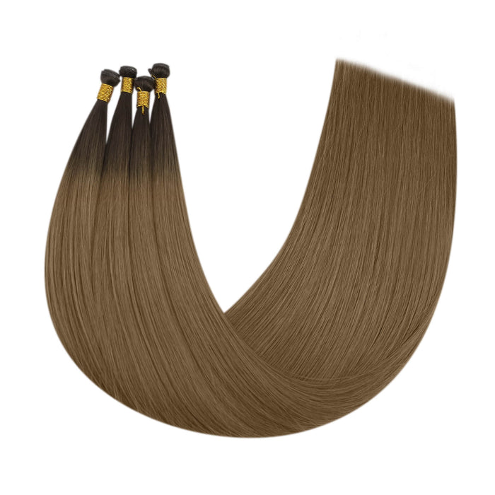 Sunny Hair Genius Weft Extensions Virgin Hair Balayage Brown Hair #R3T8