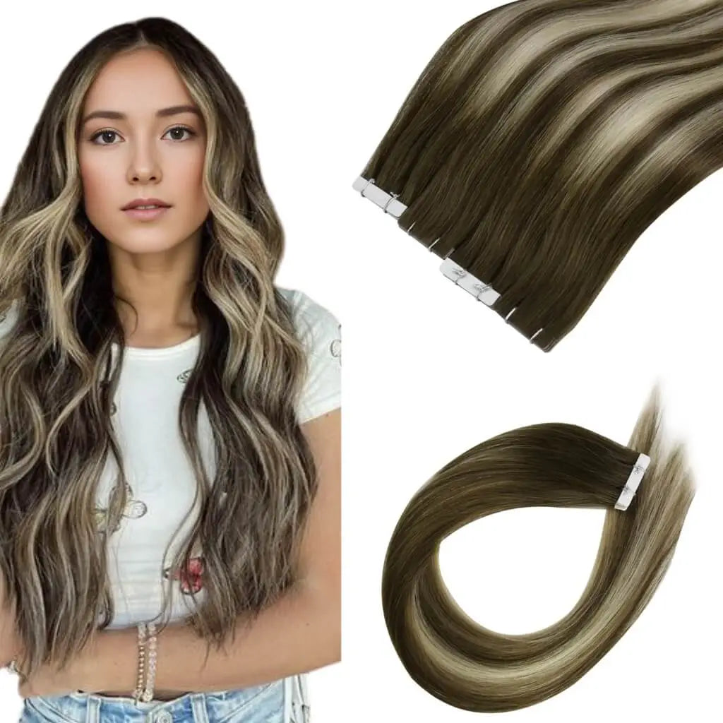 hair tape,tape in hair extensions,best tpe in hair extensions,tape in extensions human hair,sunny hair professional hair brand thick end hair single drawn hair 100% real human hair silky smooth hair hair extensions