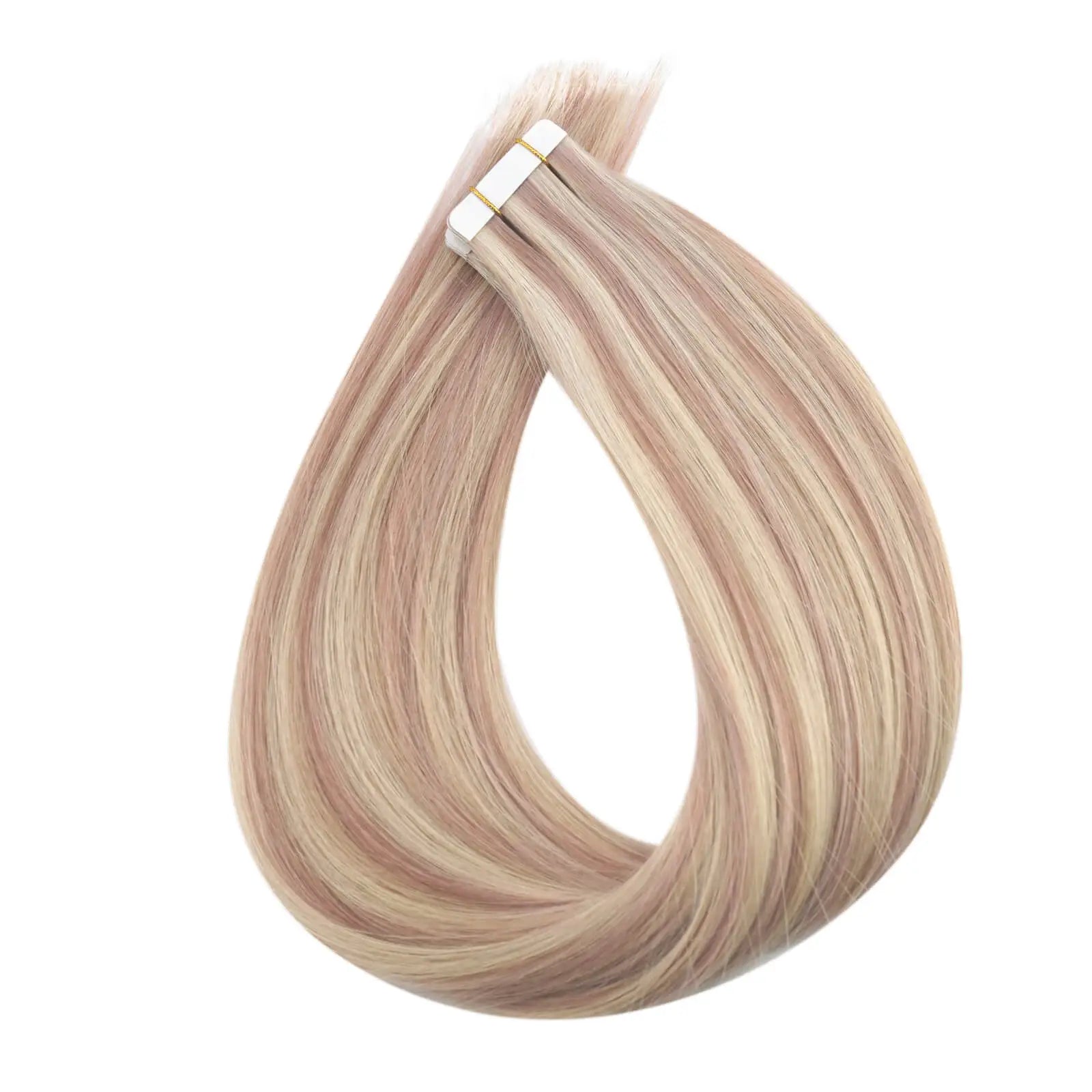 Virgin Hair Tape in Human Hair Extensions 25g/pack with Pink Blonde Highlights #18/613